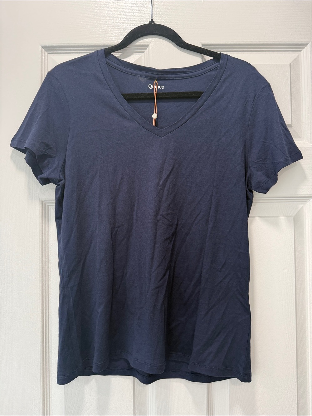 Quince Navy V-Neck Short Sleeve Tee